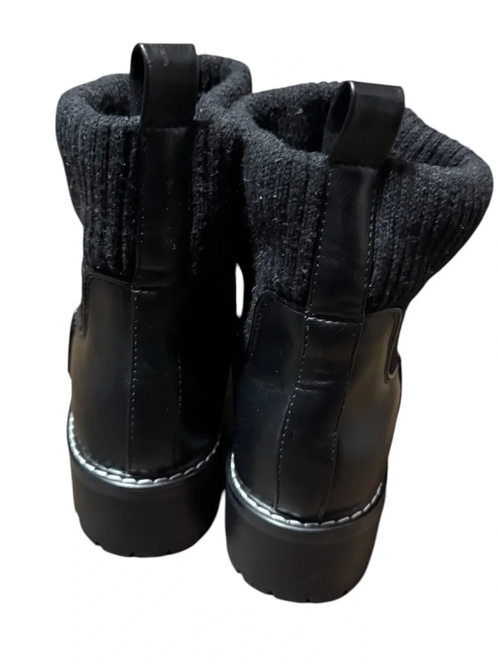 Kensie KarolAnne Black Knit-Cuff Chelsea Booties Women’s Size 8.5 Ankle Boots